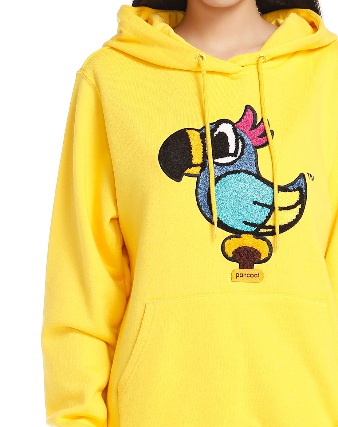 韩国潮牌 大黄鸭 卡通鹦鹉形象 男女款带帽套头卫衣