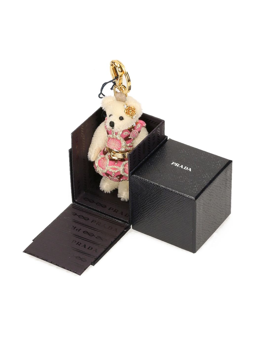 普拉达prada鞋包专场prada粉色小熊车饰钥匙扣挂件1to013.2e3p.