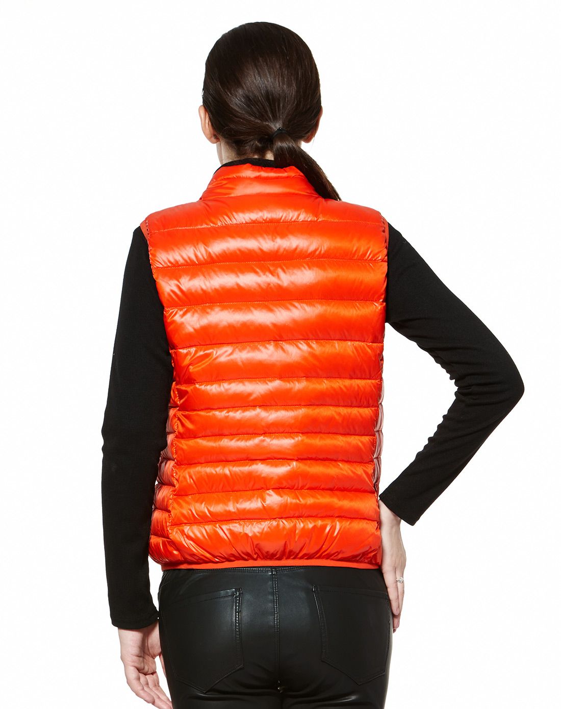 波司登女款橙色活力青春羽绒背心