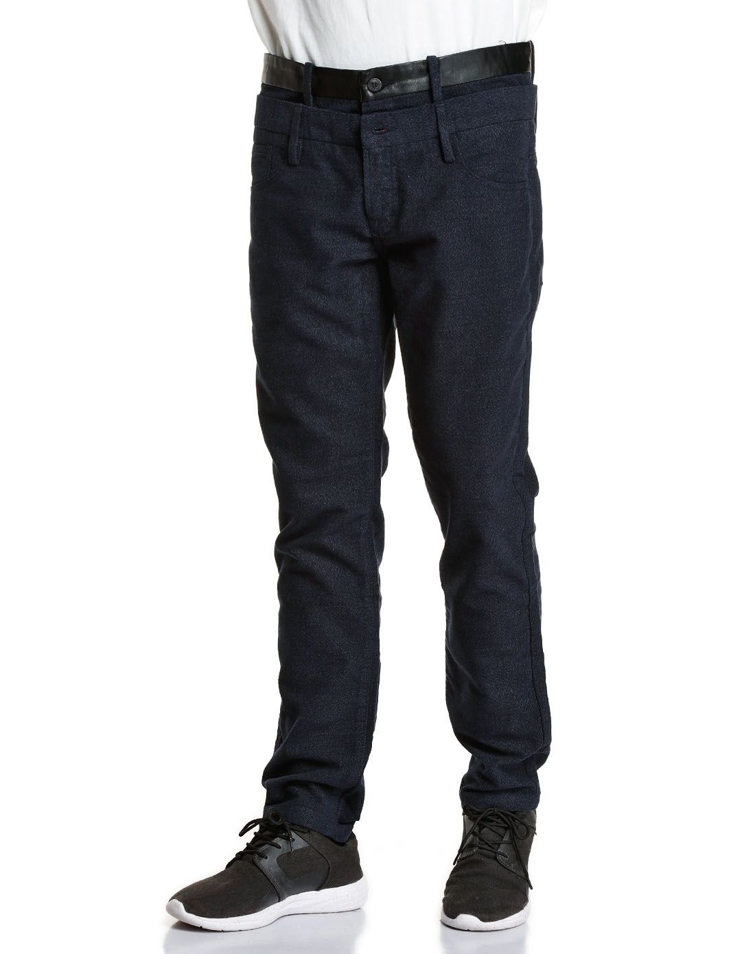 blackgateone67深蓝色时尚大方休闲长裤b41643576_唯品会