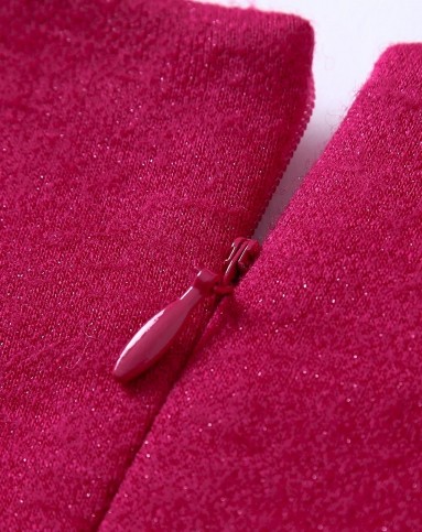 【新品】女童美丽一朵花毛呢连衣裙玫紫