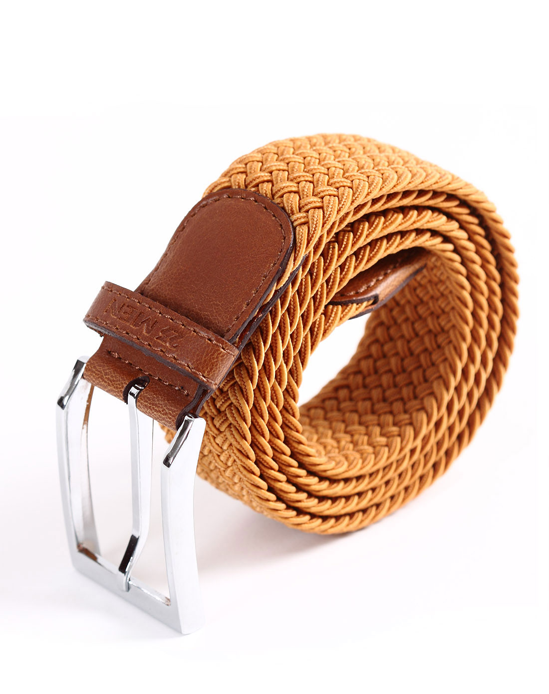中性橙色时尚编织腰带