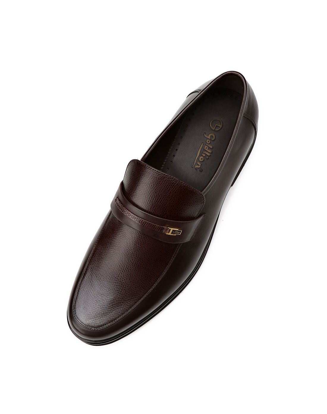 深棕啡色牛皮/蜥蜴皮商务正装皮鞋