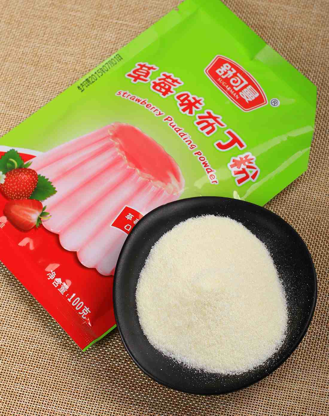 舒可曼草莓味布丁粉100g