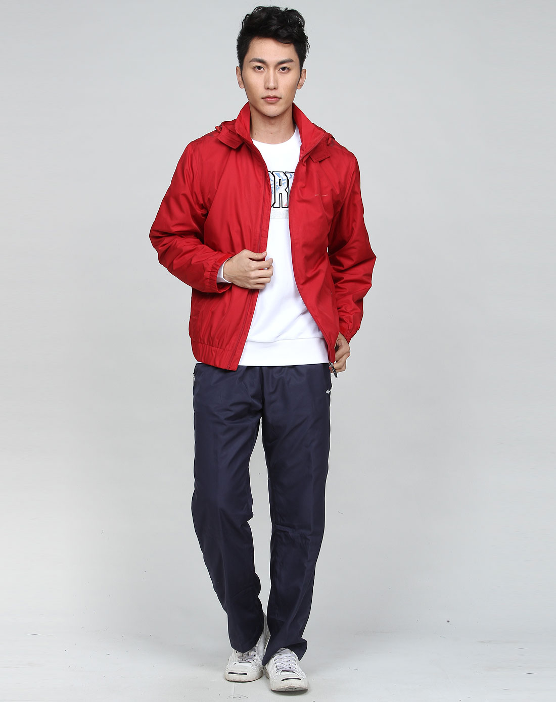 男款篮球系列枣红色加厚运动休闲上衣