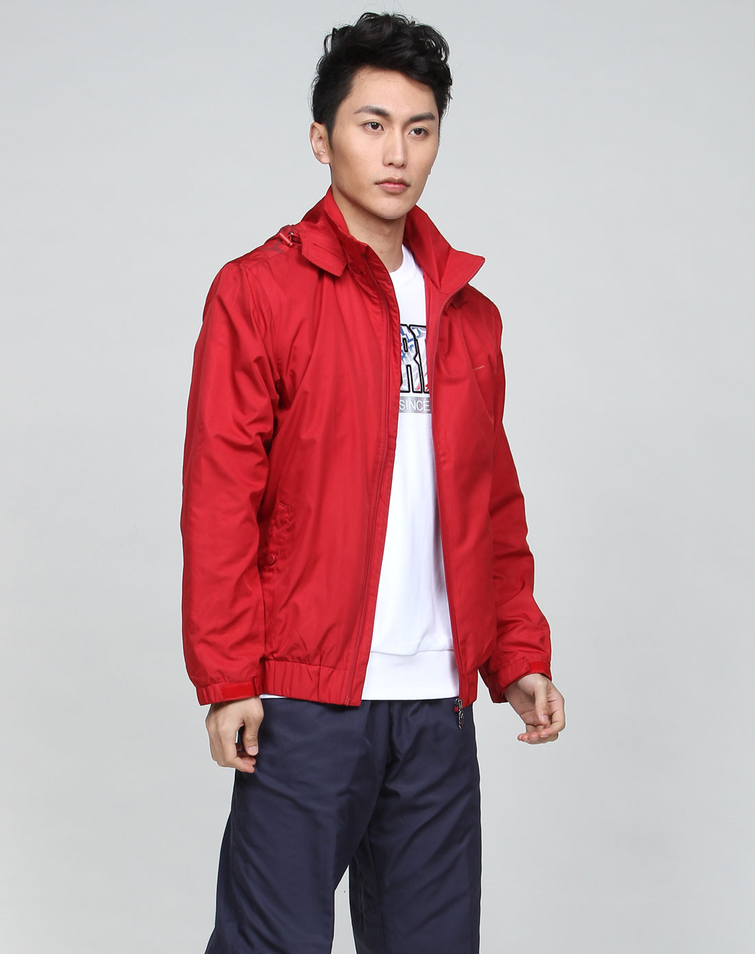 男款篮球系列枣红色加厚运动休闲上衣