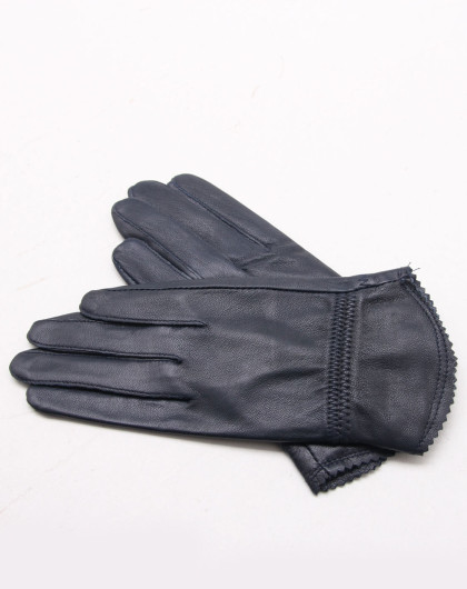 时尚羊皮深蓝色单手套
