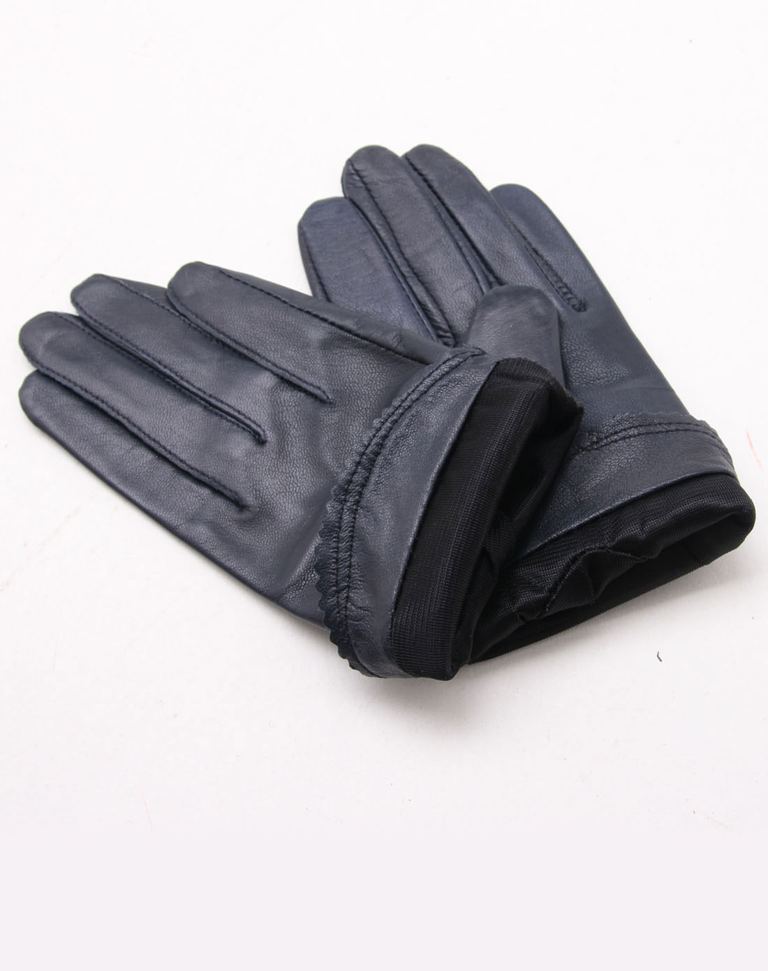 时尚羊皮深蓝色单手套