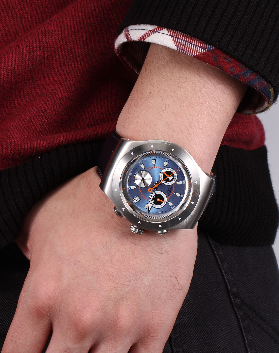 斯沃琪swatch男款动感活力时尚石英手表黑色sw-yos421_唯品会