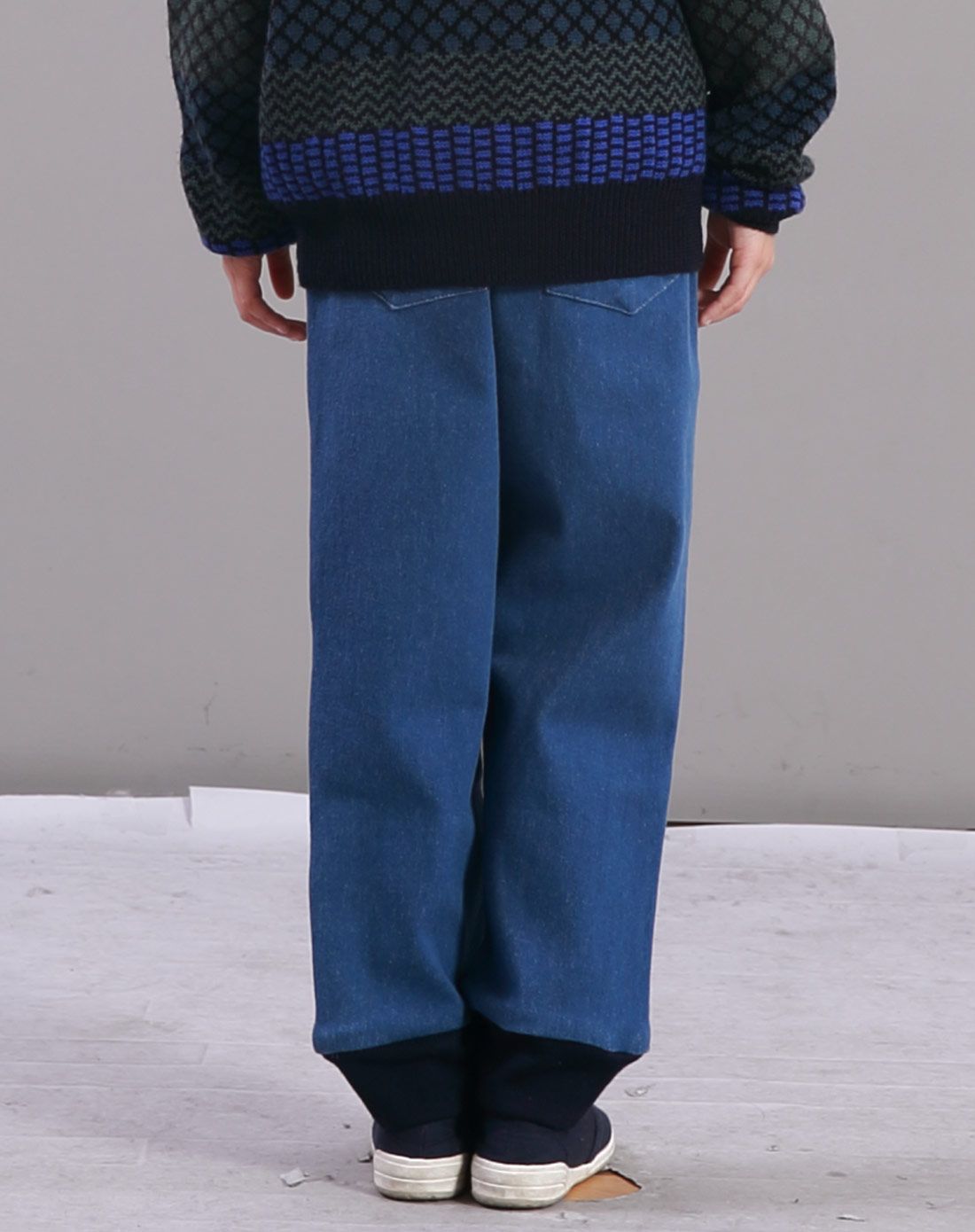 中性杂蓝黑裤子