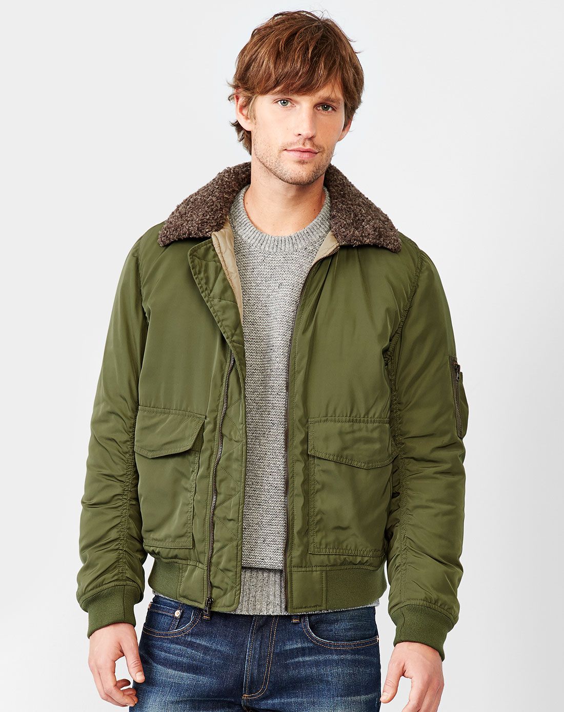 绿色百搭潮流长袖棉服