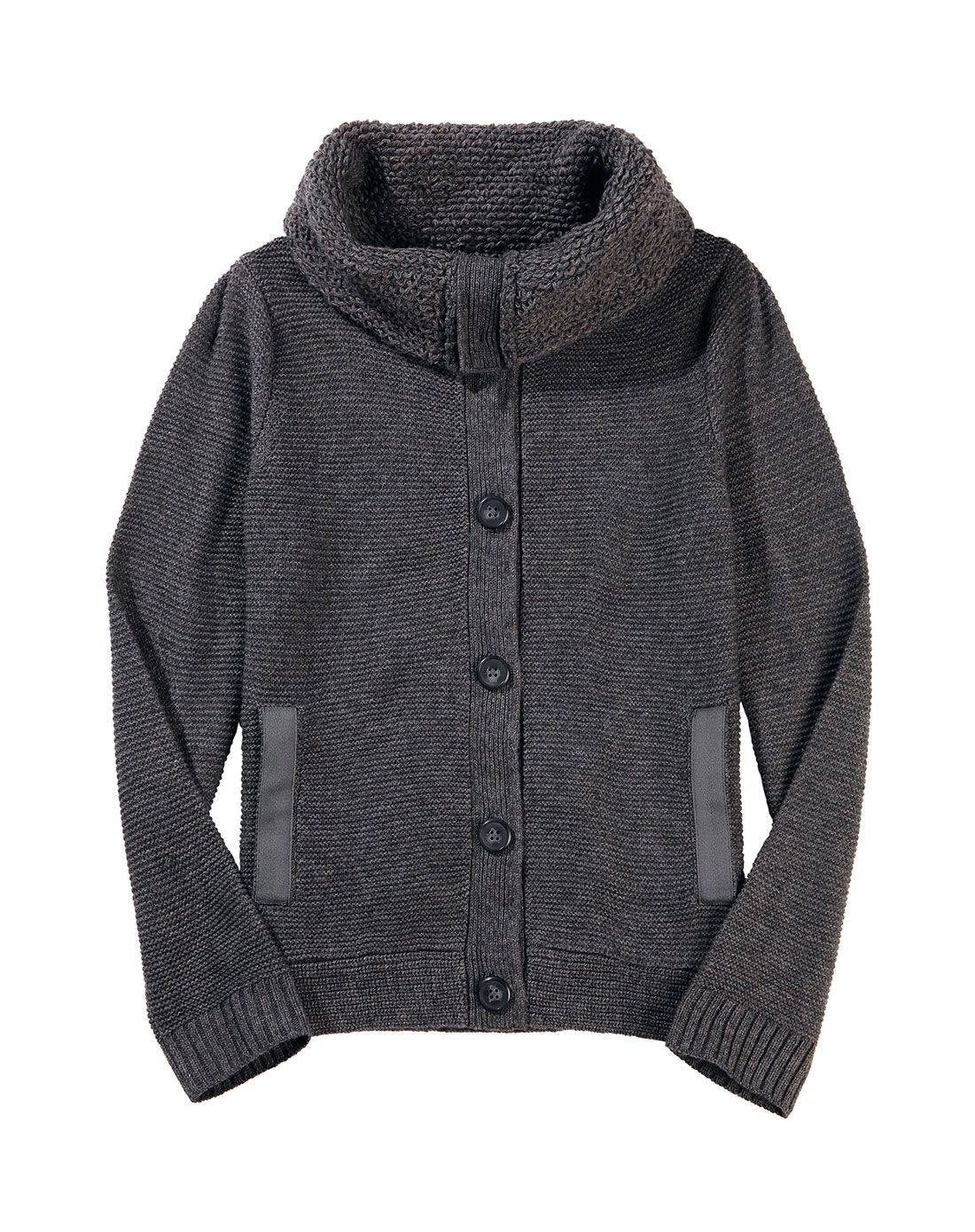 深灰色气质时尚长袖针织外套