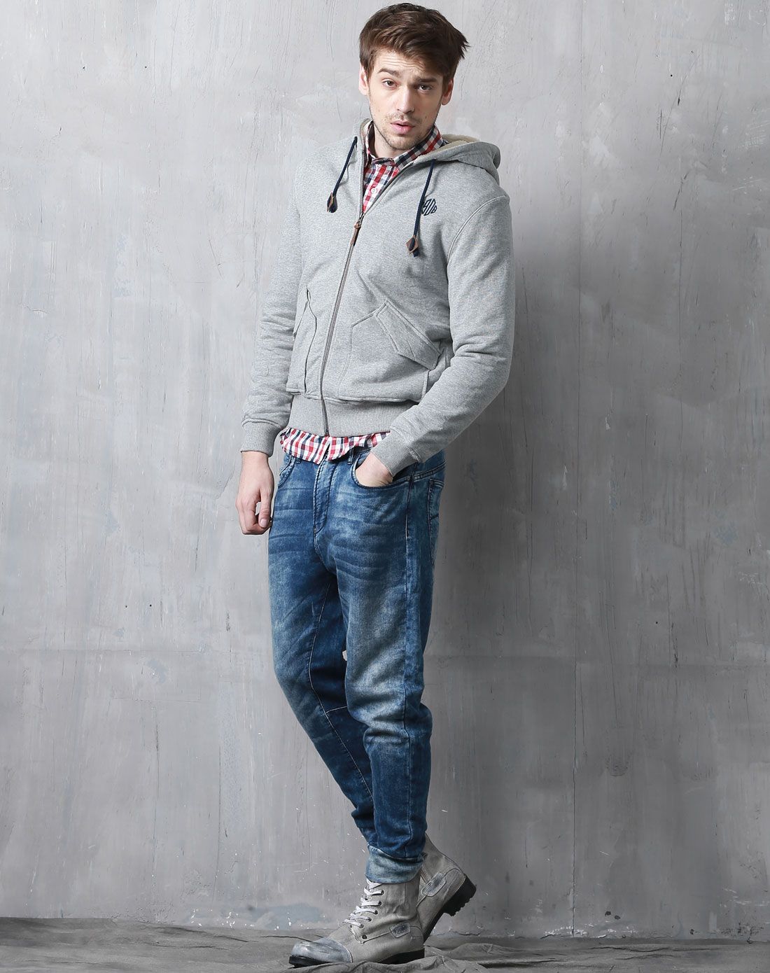 lee cooper男装移动端专场花灰色卫衣1110299u_唯品会