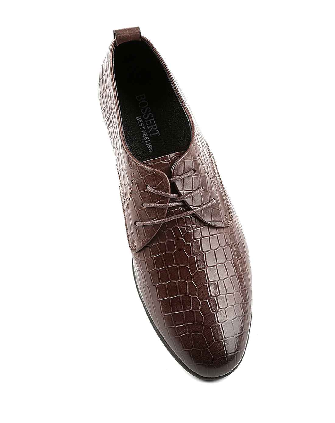 棕色头层马田牛皮时尚商务真皮男鞋