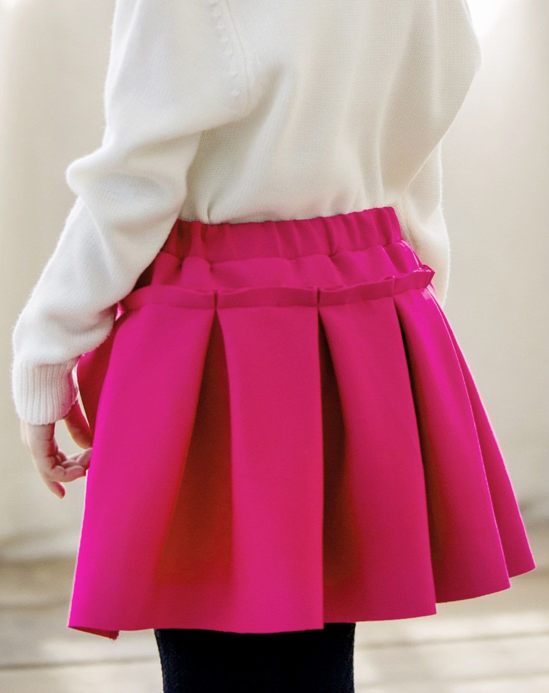 女童玫红色半身裙