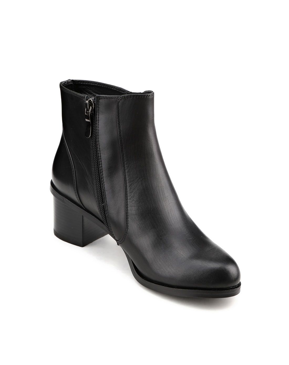 女士秋冬休闲羊皮革单鞋深口鞋