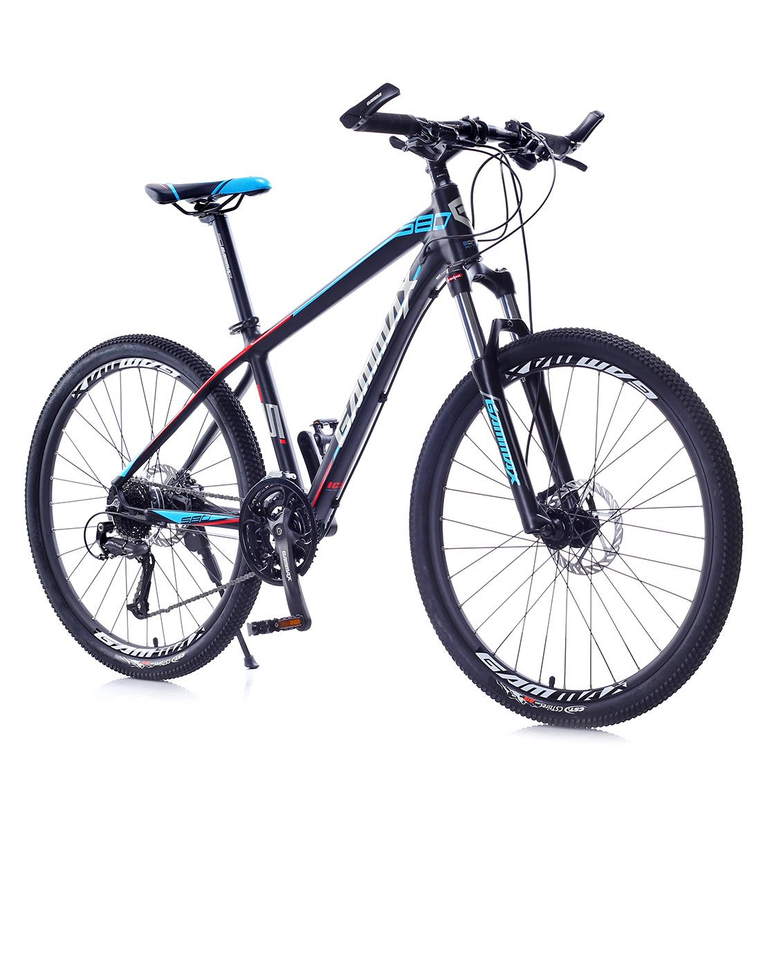 杰玛仕gammax户外自行车专场亚黑无焊痕26寸油碟山地车闪电580hd亚黑