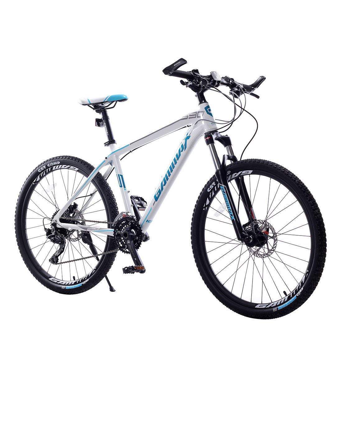 杰玛仕gammax户外自行车专场白色无焊痕26寸油碟山地车闪电590hd白色