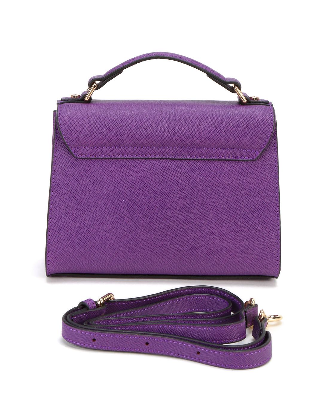 紫色简约精致手提包