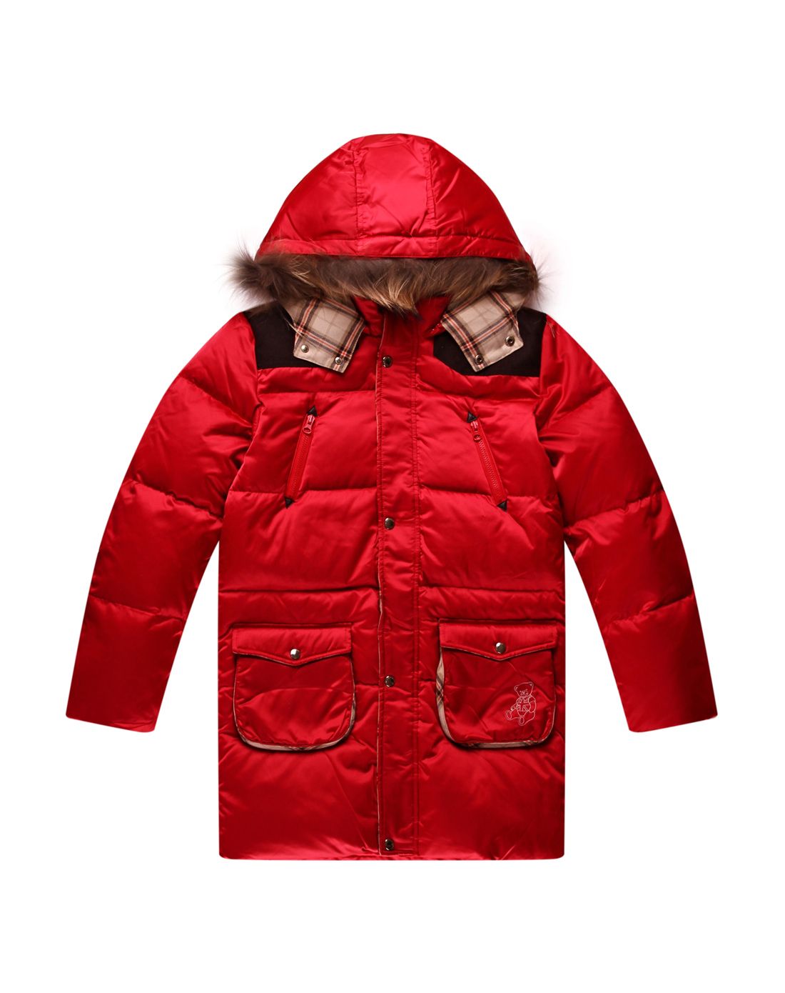 男童红色羽绒服
