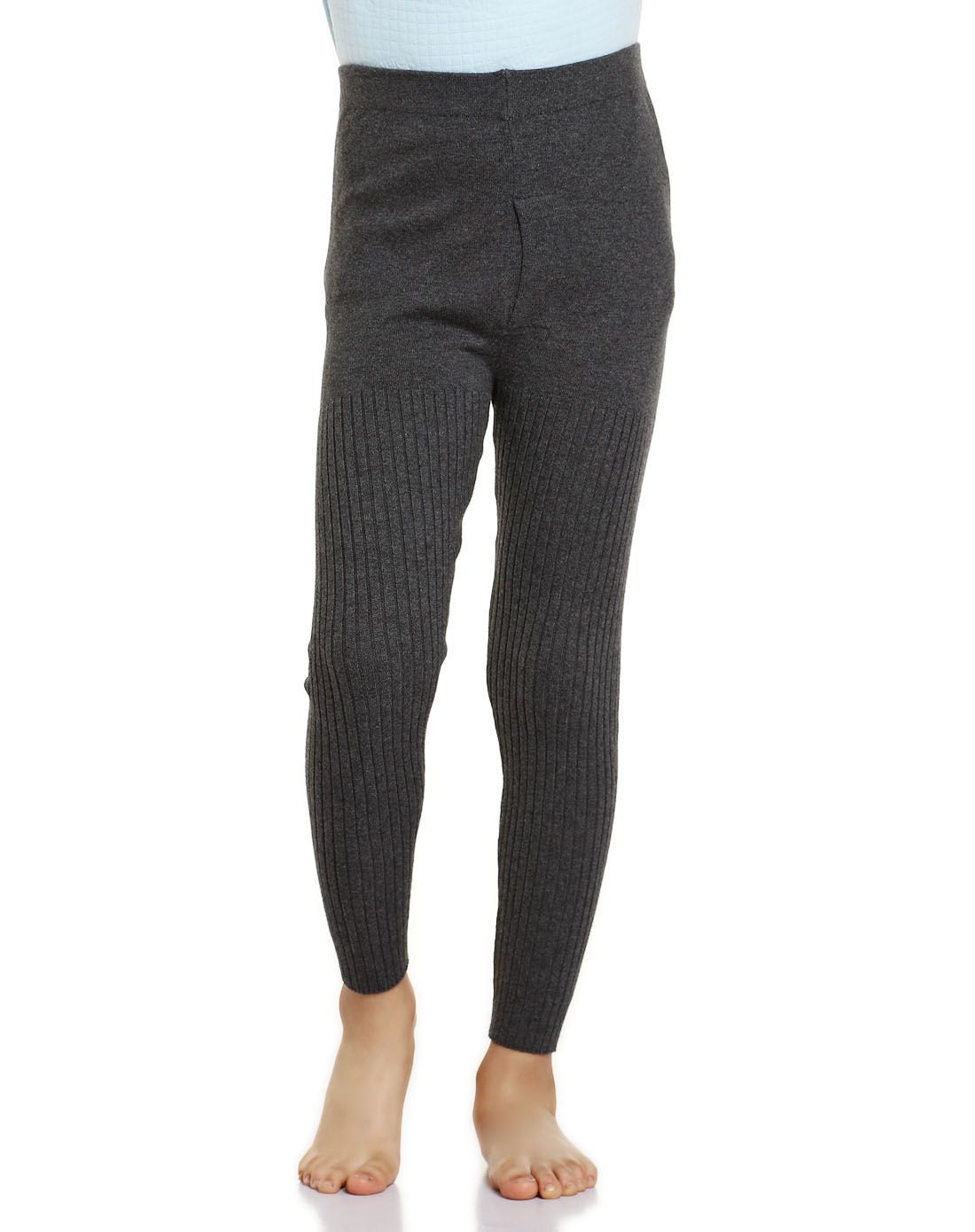 男童浅花灰色保暖针织毛裤