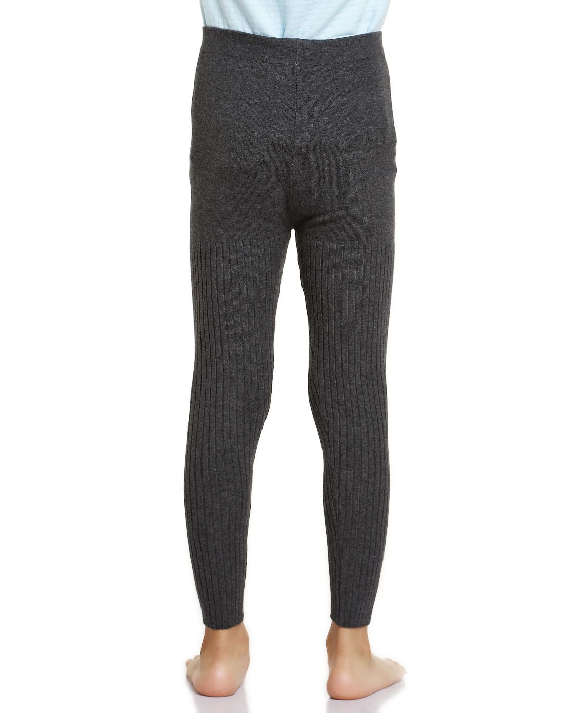 男童浅花灰色保暖针织毛裤