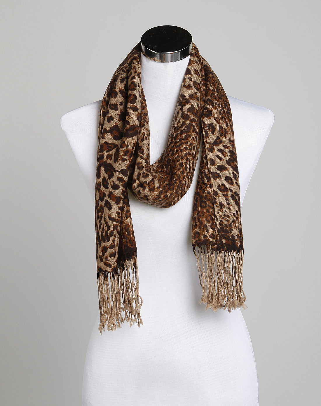 啡色豹纹围巾