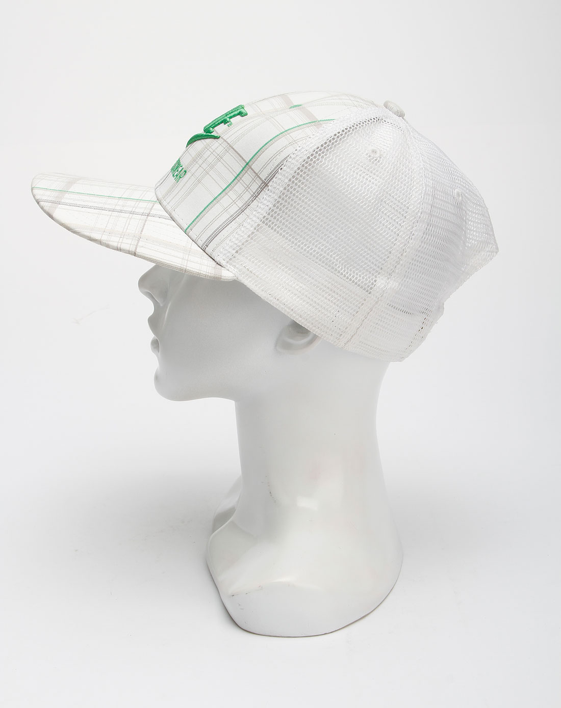 男款白色格纹时尚太阳帽