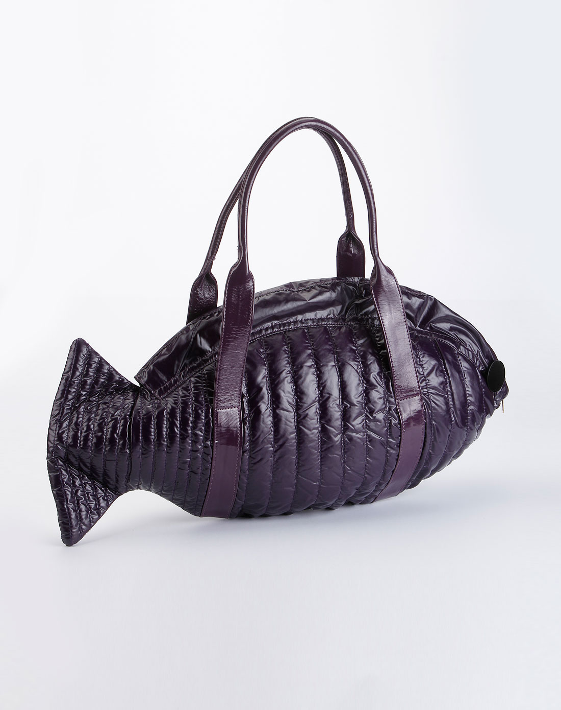 紫色时尚鱼形羽绒手提包