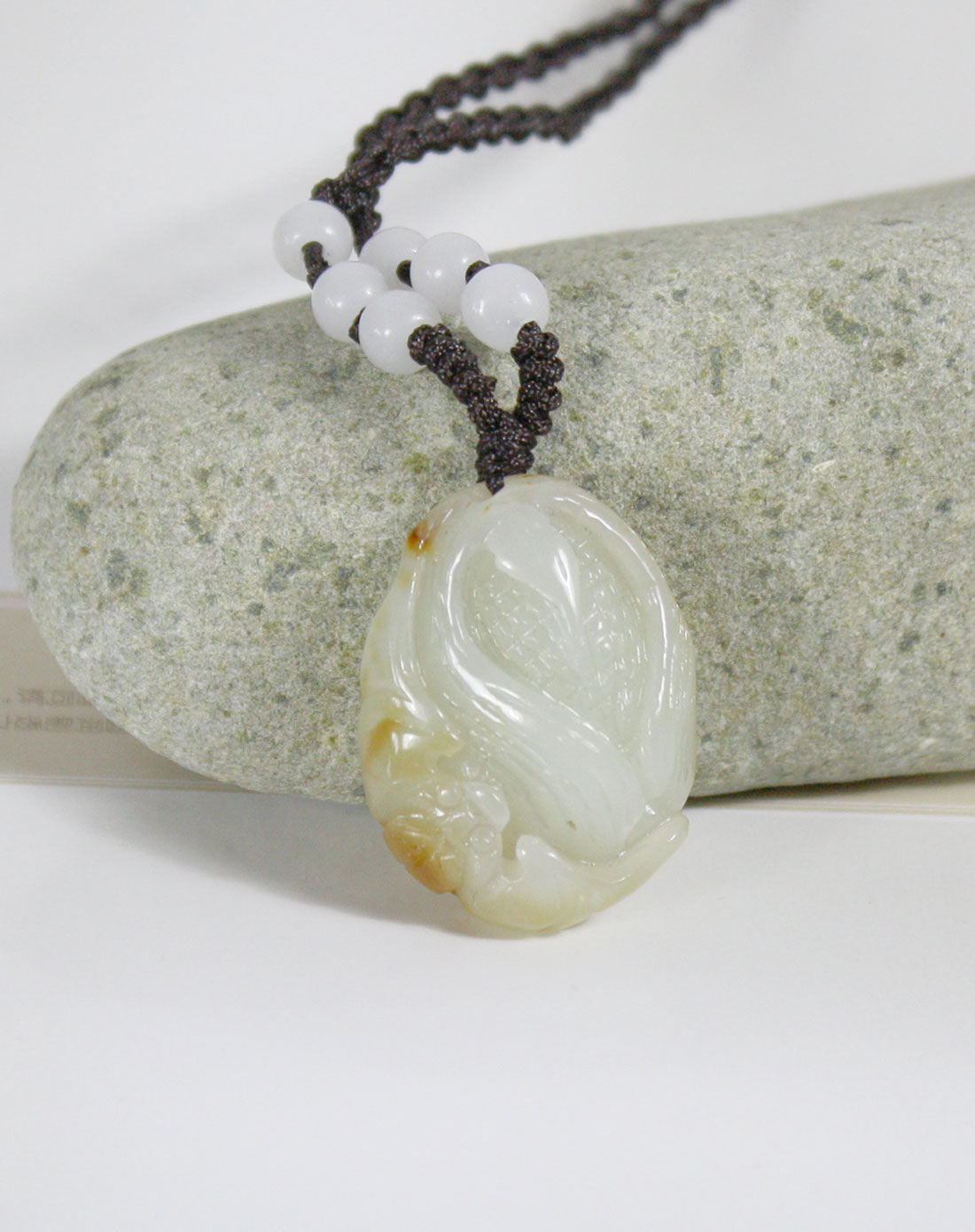 天然和田玉原石雕刻玉米吊坠-金玉满堂(赠编绳附证书)