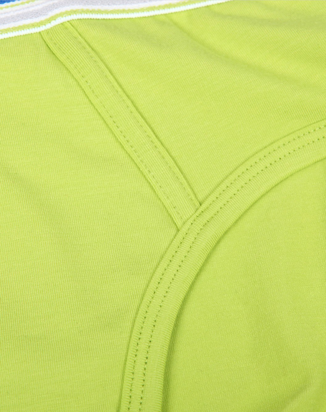 男款绿芥黄色条纹边舒适三角内裤