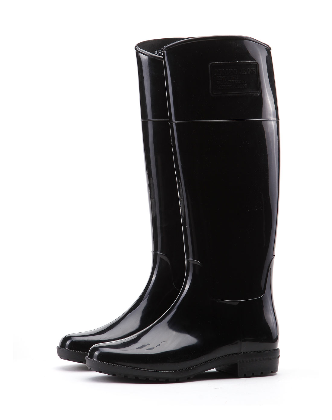 armani armani 女款优雅弧形靴口设计雨鞋黑色
