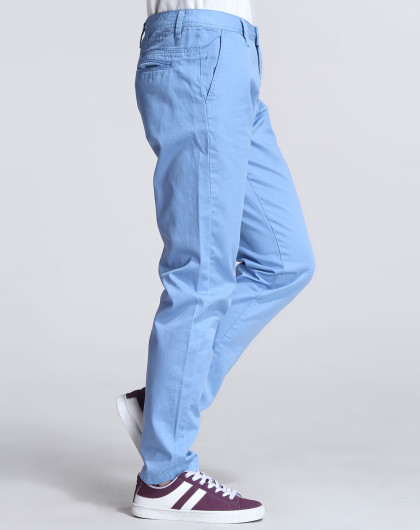 neo 男款浅蓝色简约直筒休闲长裤