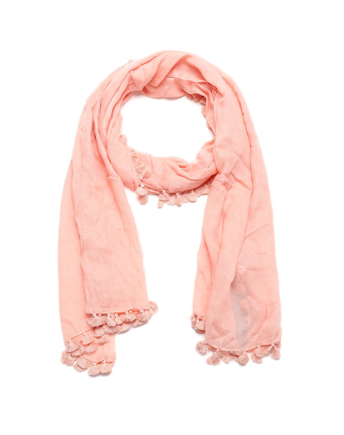 女款浅粉色气质简约围巾