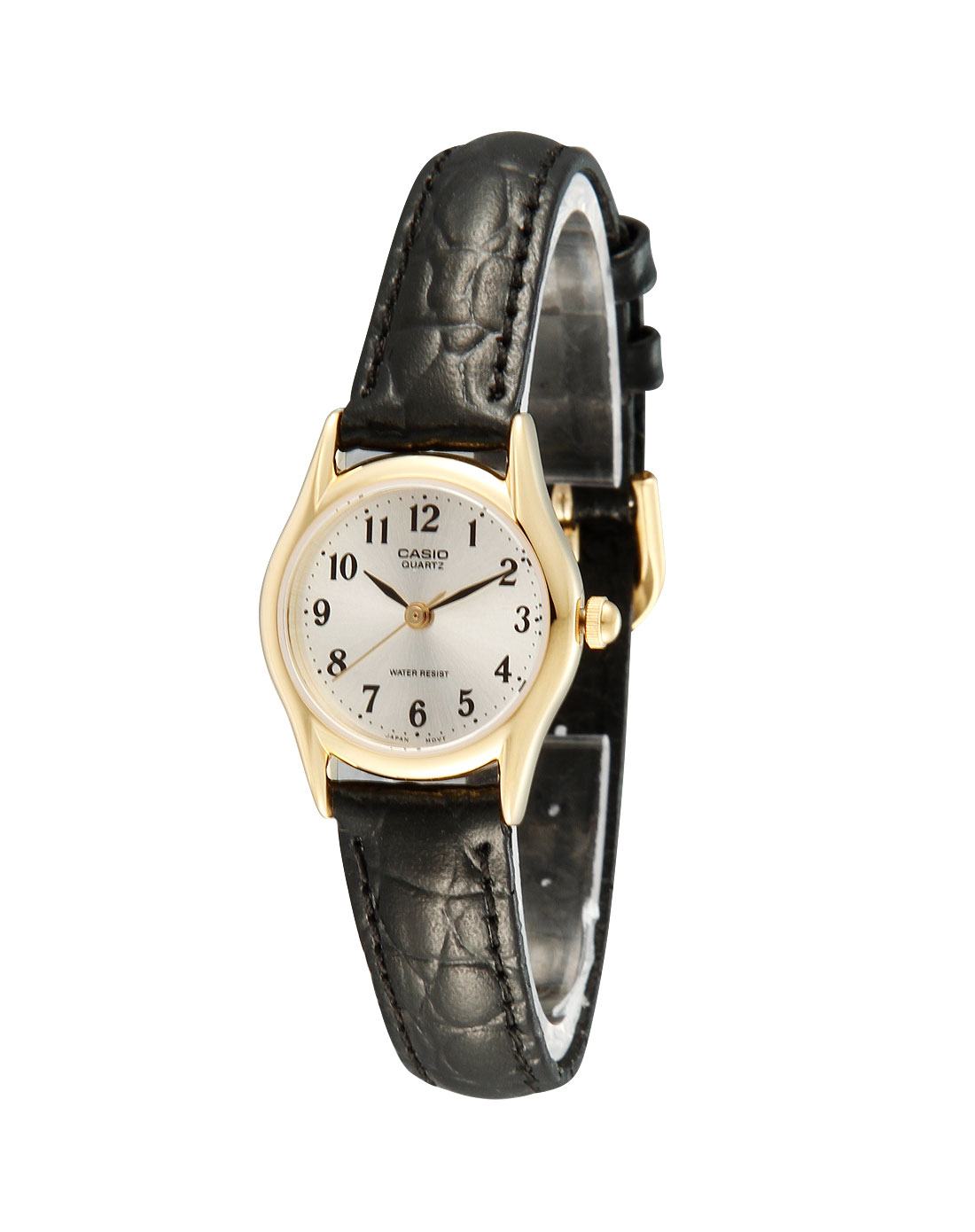 卡西欧casio-女款通勤复古黑色皮带手表