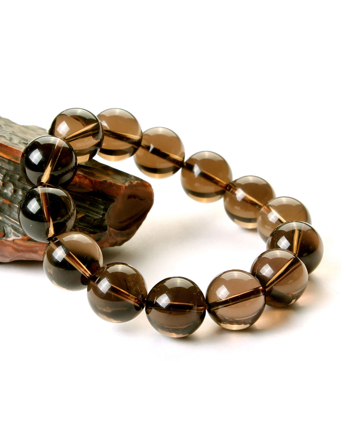天然茶晶手链15mm