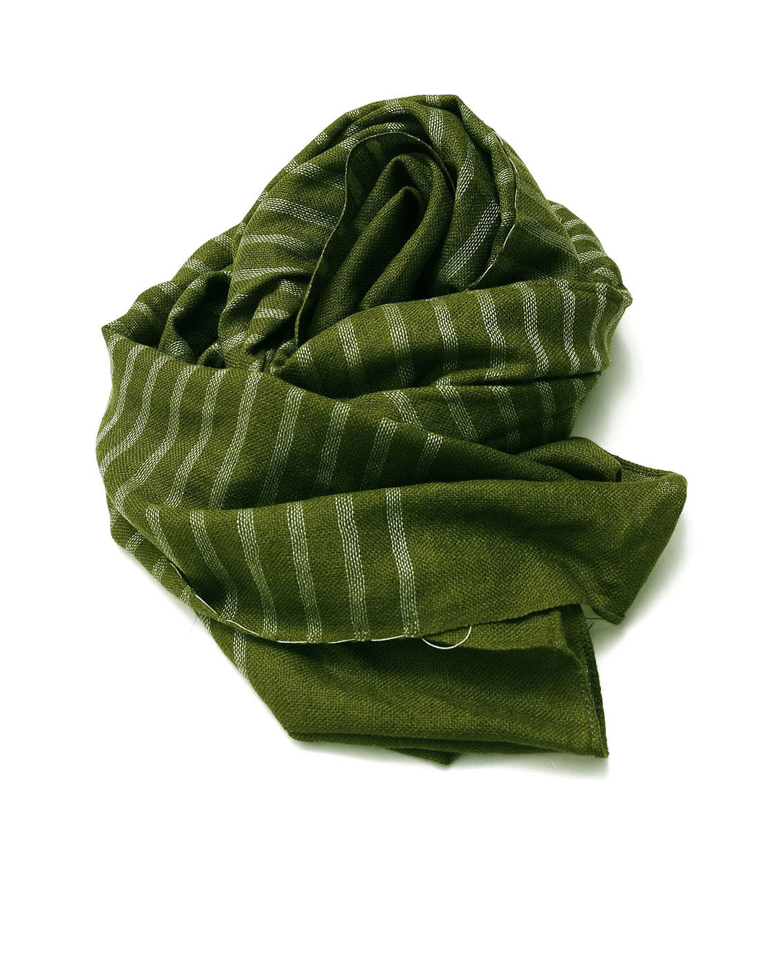 女款墨绿色/白色条纹时尚围巾