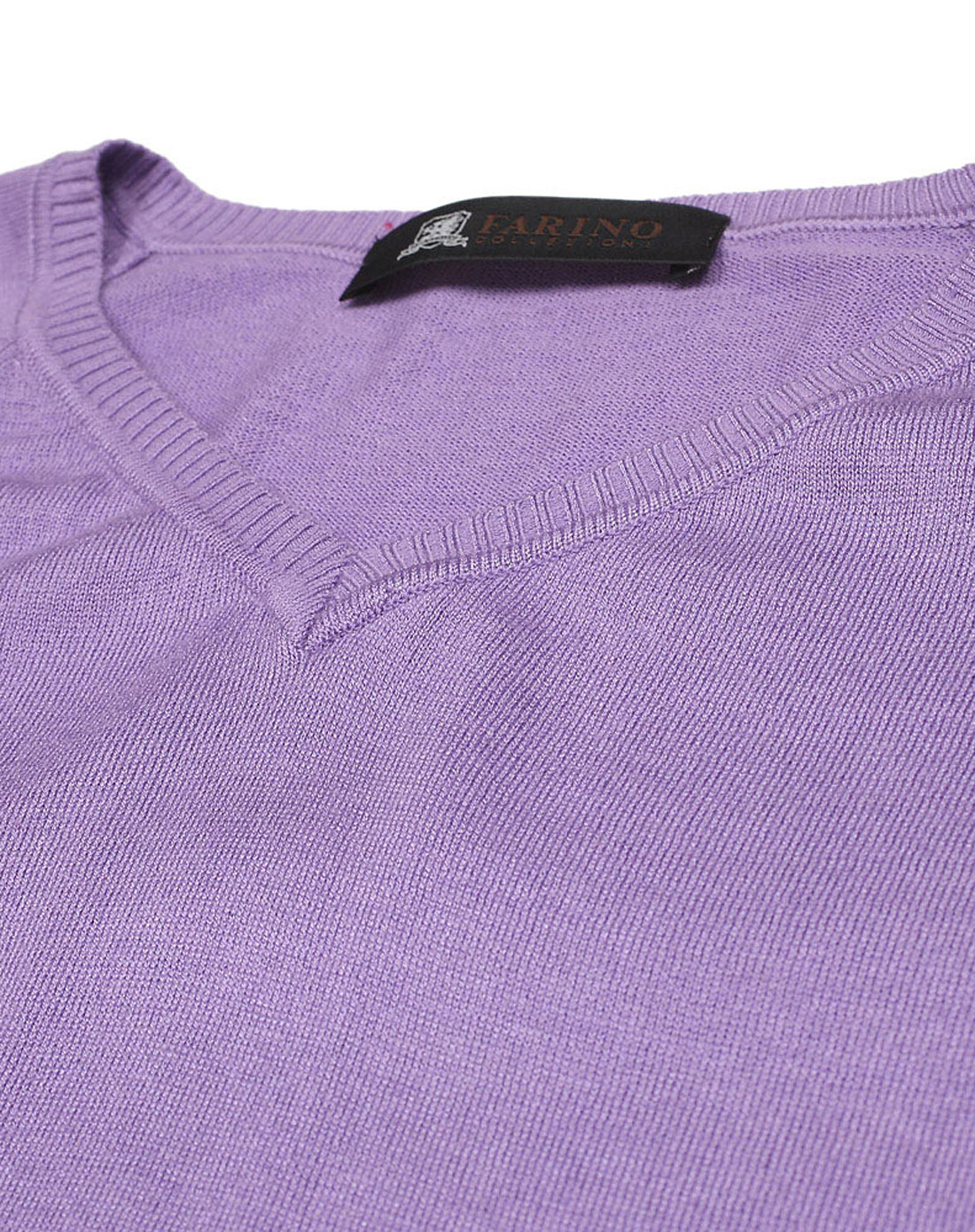 男款浅紫色v领长袖毛衫