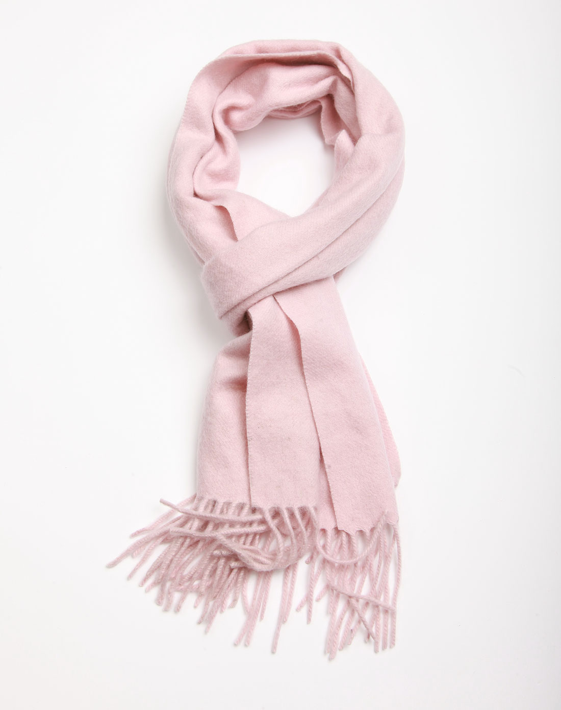 淡粉红色纯色围巾