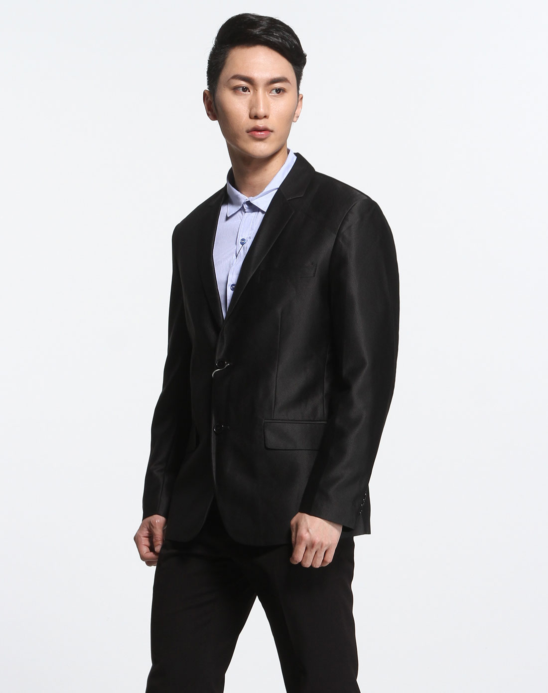 最后约惠-男人帮专场-aolun jeans澳伦 黑色翻领长袖西服