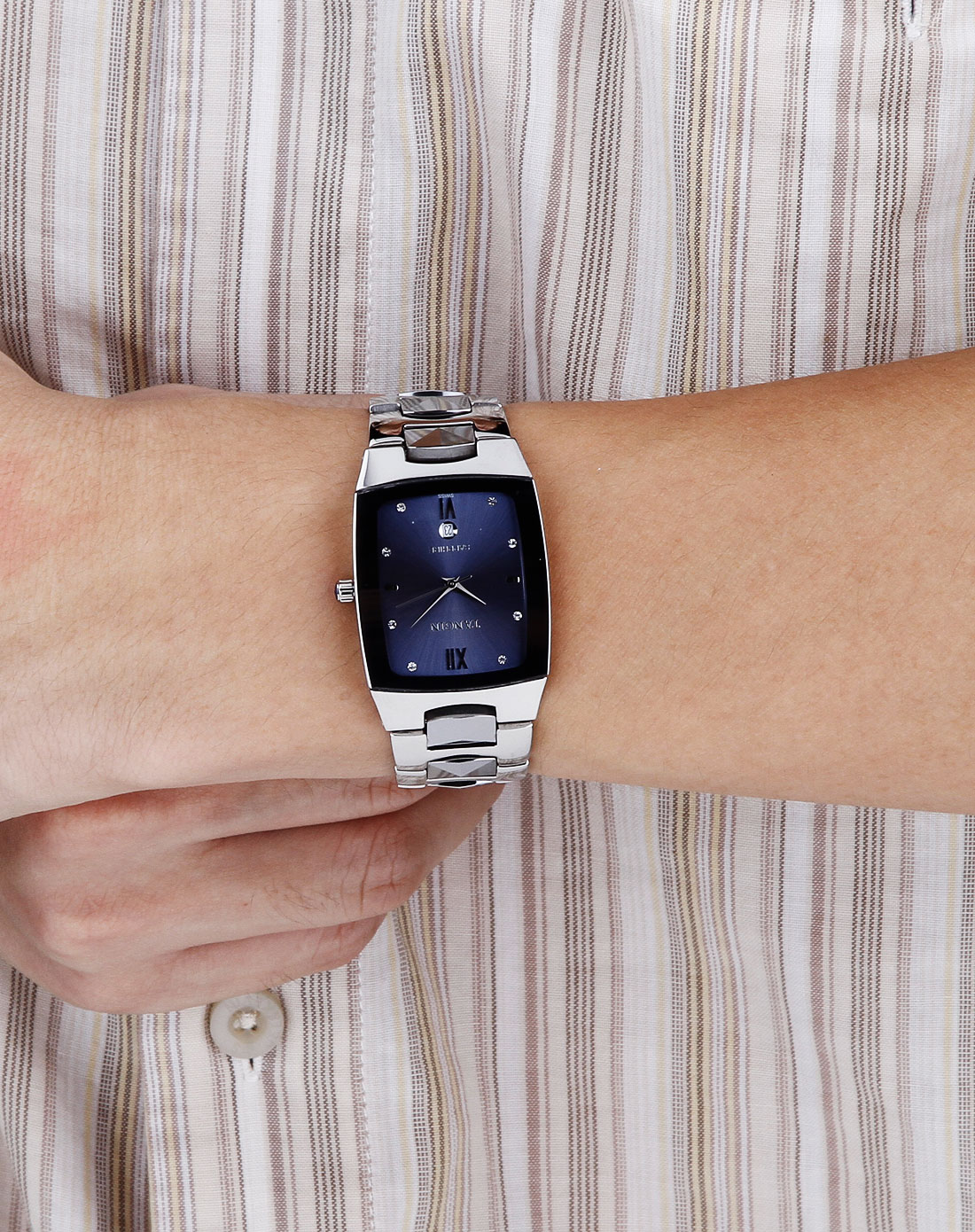 天骏tangin手表男款蓝色典雅方镜面石英表t08106mwb_唯品会