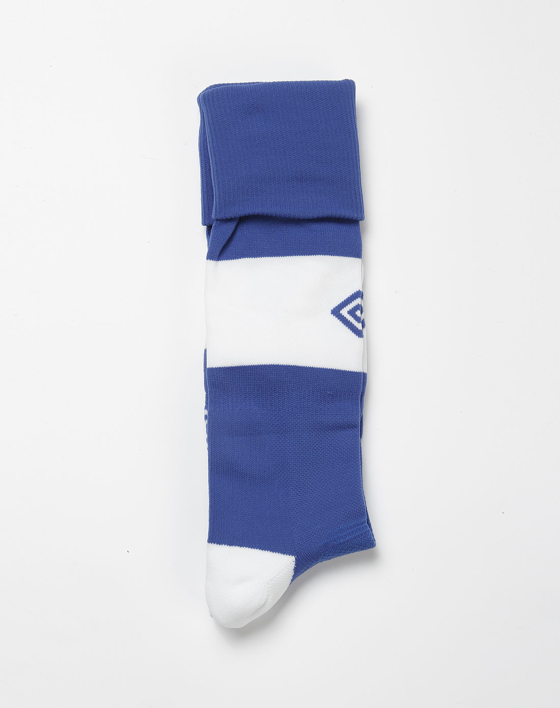 男款宝蓝拼白色logo足球袜