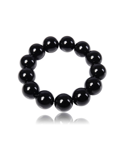 中性黑色天然黑玛瑙辟邪手链