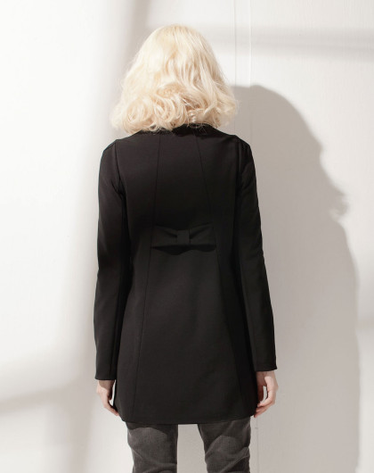 玄色心知无领a型风衣-黑色