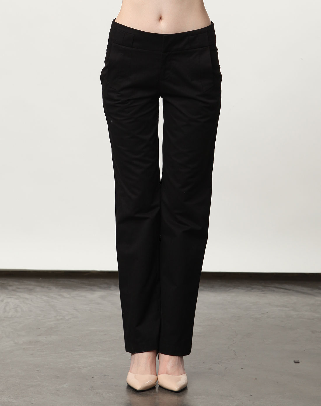 女性日记ladys diary黑色休闲直筒长裤231680101_唯品会