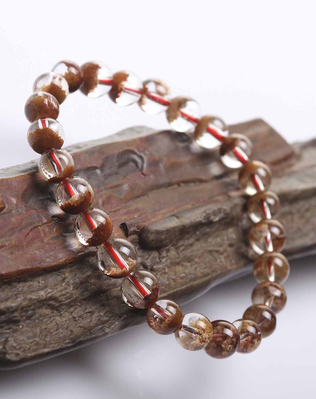 天然水晶红聚宝盆手串01