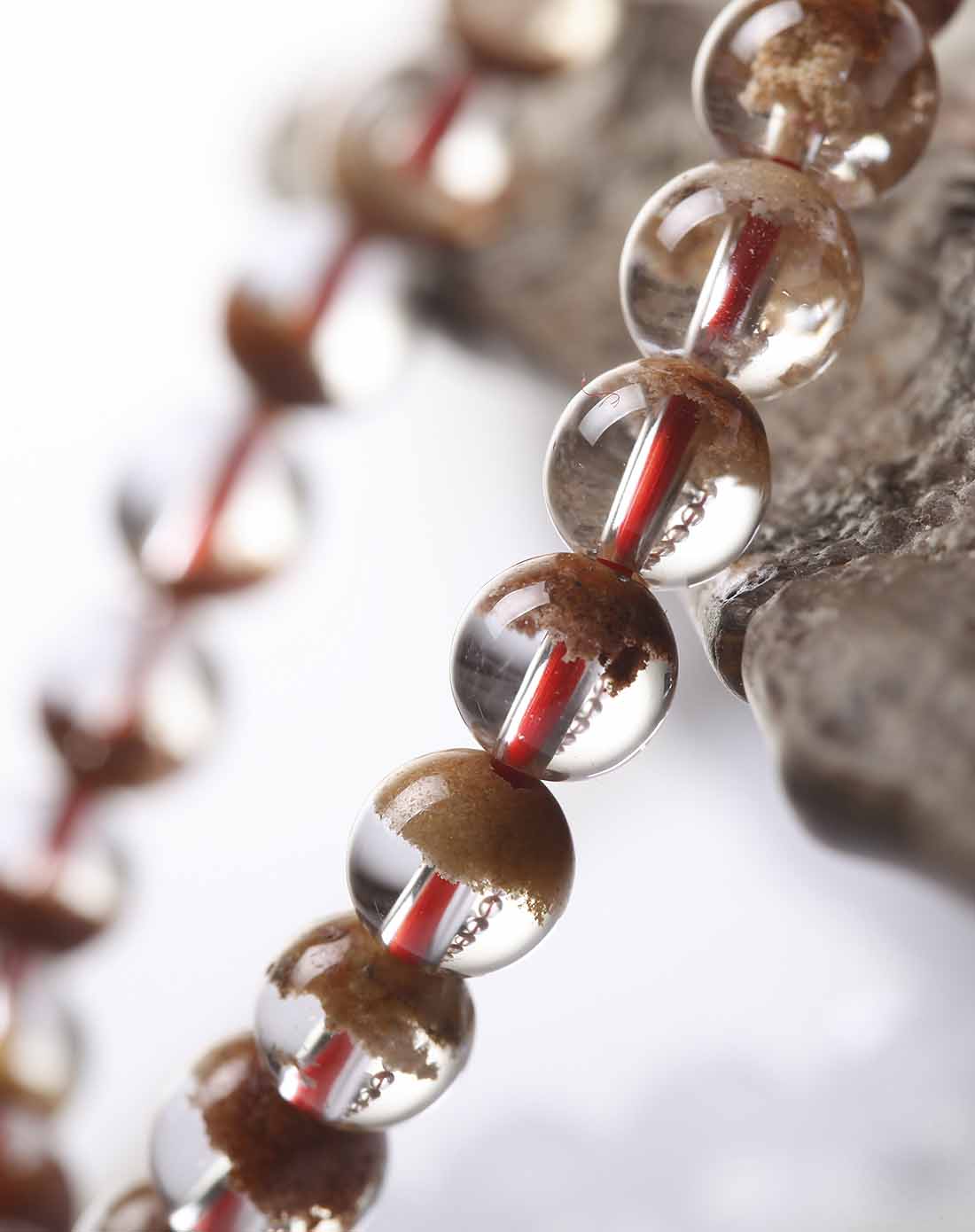 天然水晶红聚宝盆手串01