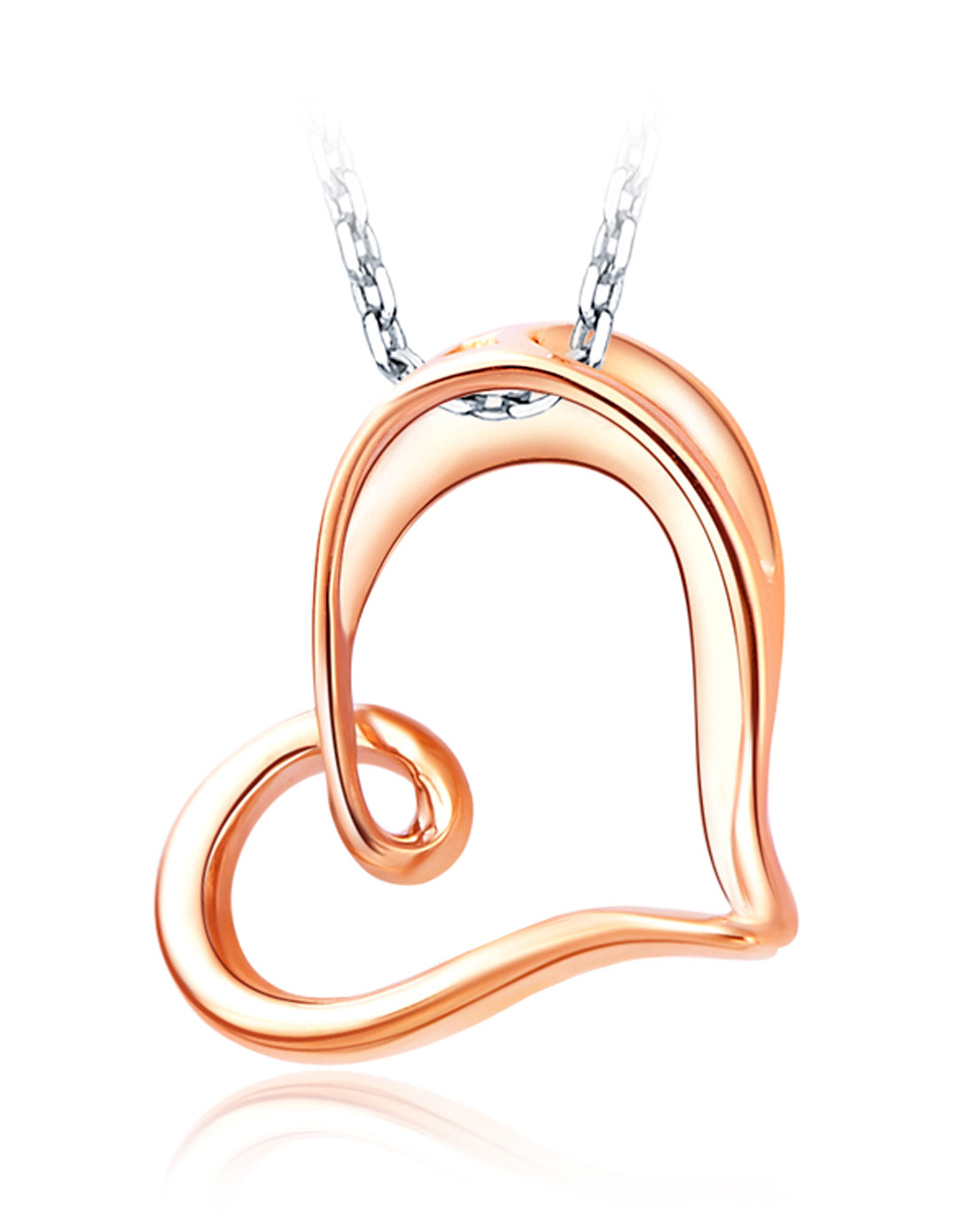 心形玫瑰金吊坠