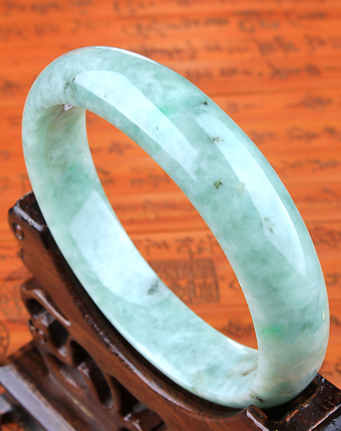 天然翡翠a货满豆底手镯