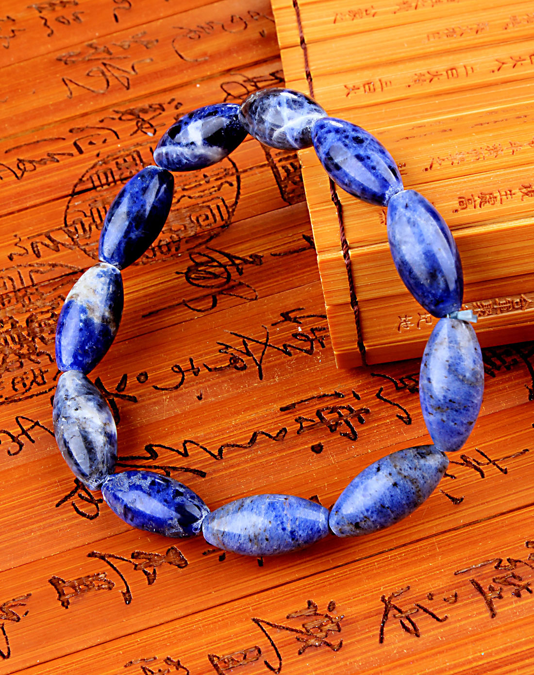 天然蓝幽灵石手链